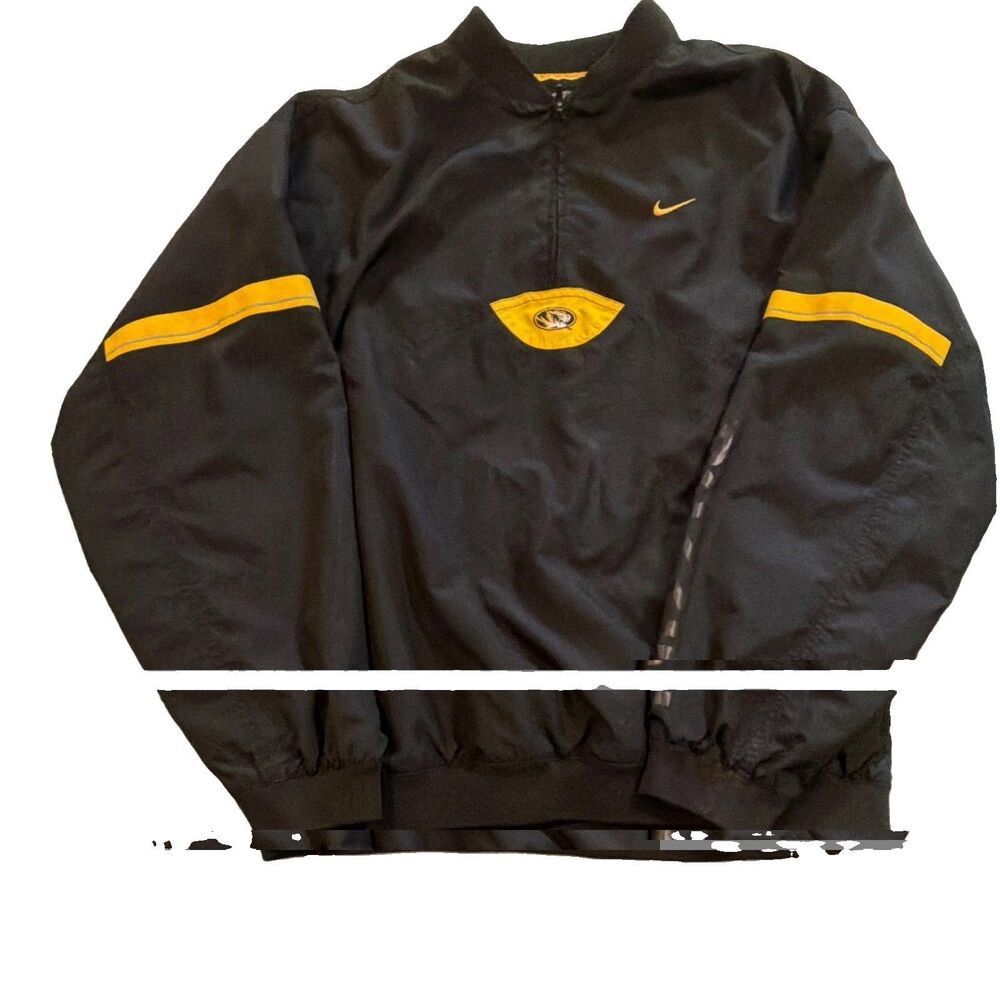 Nike Men’s XL Missouri Tigers Black/Yellow Colorblock 1/4 Zip Pullover Jacket
